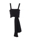 Chloé Square Neckline Sleeveless Cropped Length Tie Detail In Black