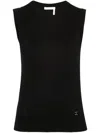 Chloé Sleeveless Wool Knitted Top In Black