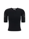Chloé Embroidered Ribbed Top In Black