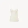 Chloé Women Ivory Washed Silk Satin And Lace Camisole Top In White
