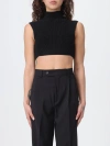 Chloé Ribbed-knit Wool Crop Top In Black