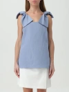 Chloé Bow-detailed Tank Top In Blue