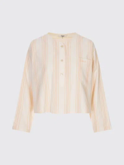 CHLOÉ TOP CHLOÉ WOMAN COLOR PINK,H75749010
