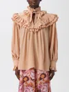 Chloé Oversized Top With Ruffles In Neutral