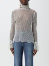 Chloé High Neck Long Sleeve Lace Blouse In White