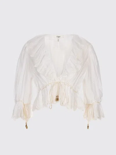 Chloé Top  Woman Color White In Animal Print