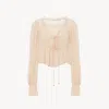 Chloé Top Court À Encolure Arrondie En Georgette De Soie Et Dentelle Femme Rose Taille 40 100% Soie