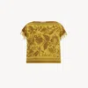 Chloé Top Encolure Bateau En Coton Jacquard À Logo Femme Vert Taille M 100% Coton
