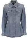 Chloé Long-sleeved Denim Shirt In Foggy Blue