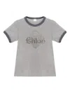 Chloé Baby Fit T-shirt With Logo In Cotton Jersey In Gray