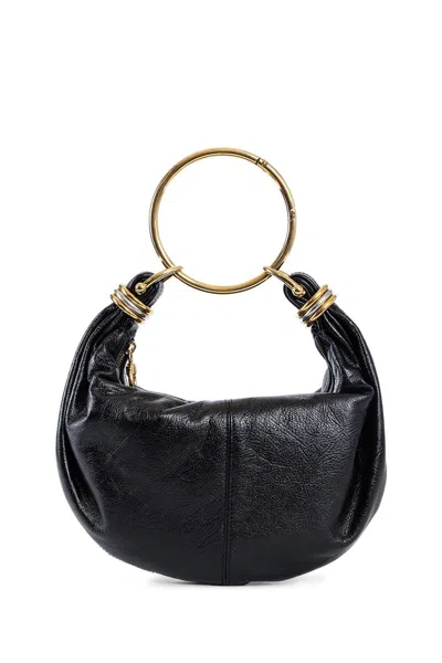 Chloé Bracelet Shiny Grained Leather Bag In Black