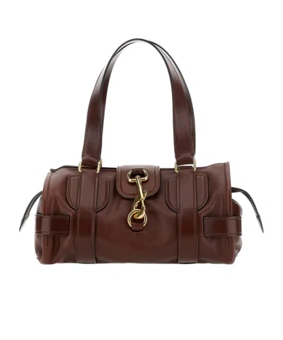 Chloé Chloe Women Brown Leather Kerala 25 Shopping Bag In Red