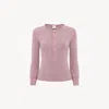 Chloé Fitted Henley Shirt In Cotton Jersey In Purple