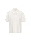 Chloé Embroidered Balloon-sleeved Shirt In Iconic Milk