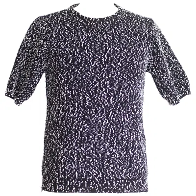 Pre-owned Chloé Chloe Top Indigo Navy With White Nubby Texture S