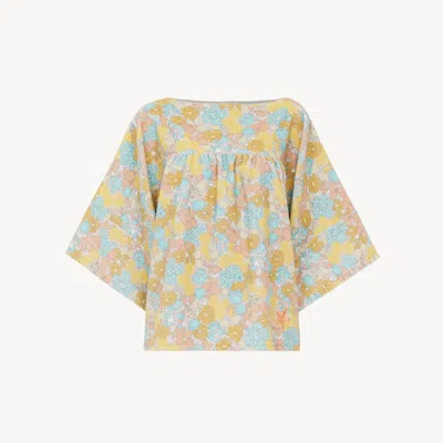 Chloé Short-sleeve Top In Cotton Toweling In Multi