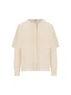 Chloé Long-sleeved Cape Blouse In Silk Georgette In Pristine White