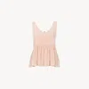 Chloé Gathered Sleeveless Top In Crêpe De Chine In Pink