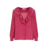 Chloé Ruffled Silk Blouse In Red