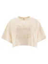 Chloé Biologic Cotton T-shirt With Frontal Logo Patch In White