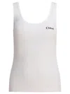Chloé Cotton Tank Top In White
