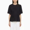 Chloé Drape-detailed Crewneck Top In Blue
