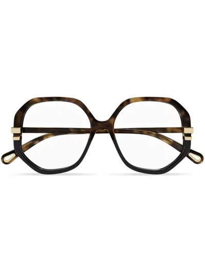 Chloé Tortoiseshell-effect Frames In Brown