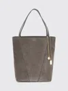 Chloé Women Suede Spin Tote Bag In Gray