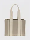 Chloé Refined Linen Tote Bag With Leather Extensions In Multi