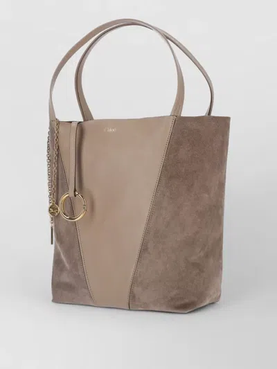 Chloé Tote Bag Dual Handles Gold Tone Hardware In White