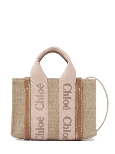 Chloé Tote Bag Mini Woody In Beige