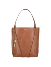 Chloé Spin Tote Bag In Granate Leather In Brown