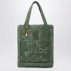 Chloé Chloe Women Green Raffia Estate Banana Shopping Bag In Green