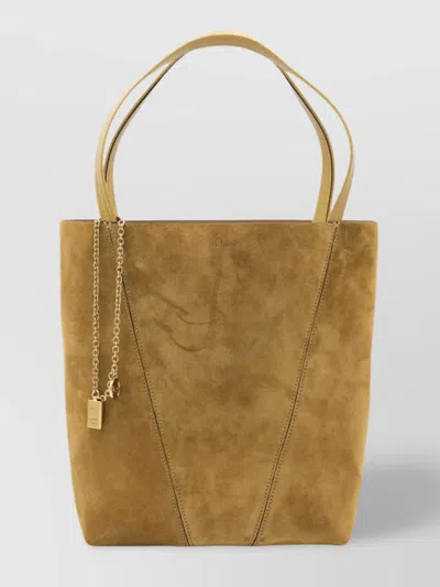 Chloé Tote Bag With Chain Detail And Suede Finish