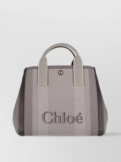 Chloé Tote Bag With Shoulder Strap And Top Handles In Neutrals