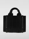 Chloé Woody Tote Canvas With Leather Medium In 黑色