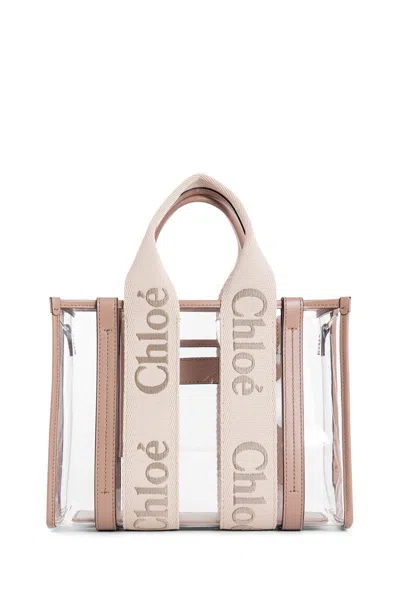 Chloé Small Tote Wooody With Strap In Brown