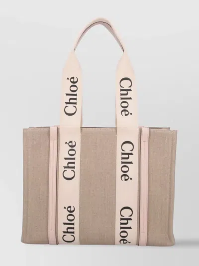 Chloé Tote Bags Rectangular Dual Handles In Neutrals