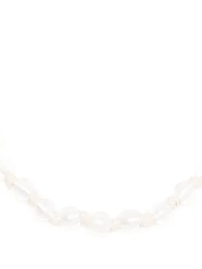 Chloé Transparent Beaded Necklace In Brown