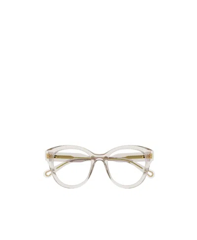 Chloé Transparent-frame Logo Glasses In White
