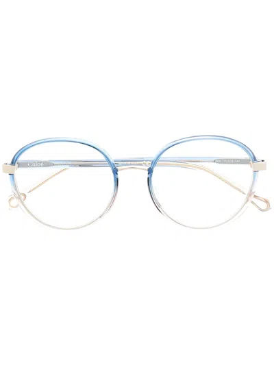 Chloé Transparent Round Frame Glasses In White