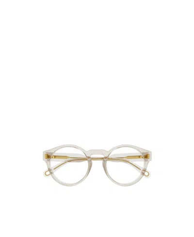 Chloé Transparent Round-frame Glasses In White