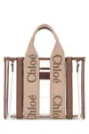 Chloé Chloe Women Two-tone Rubber And Leather Small Woody Shopping Bag