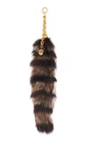Chloé Treasure Tails Lambskin Shearling Charm In Brown