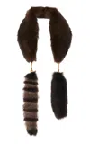 Chloé Treasure Tails Lambskin Shearling Scarf In Brown