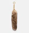 Chloé Treasure Tails Shearling Bag Charm In Brown