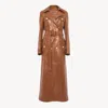 Chloé Long-sleeved Soft Leather Windbreaker In Orange