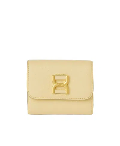 Chloé Tri-fold Leather Wallet In Nude