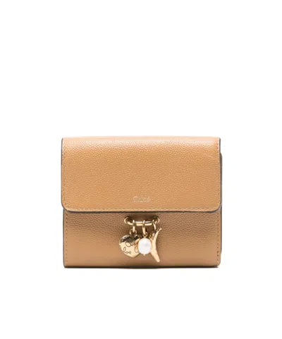 Chloé Tri Fold Wallet In Brown