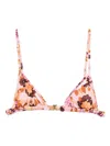 Chloé Floral Triangle Bikini Top With Adjustable Straps In Multi